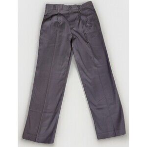 Denver Hayes Pleated Front Men's Pants 34x32 Grey No Iron Dress Pants Cotton